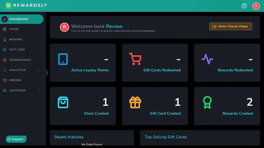 rewardsly dashboard 