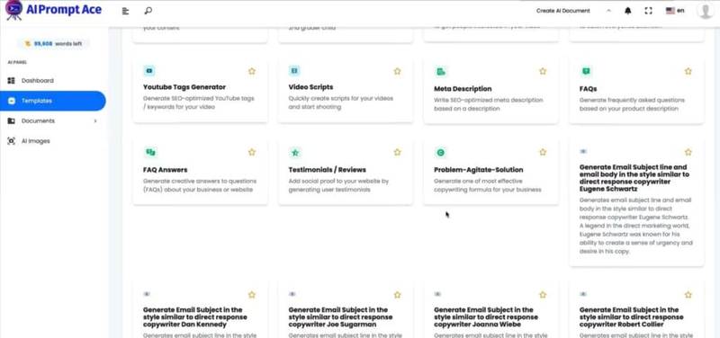 ai prompt ace dashboard