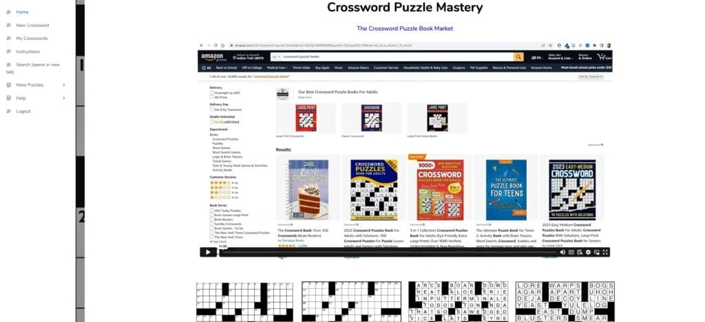 Crossword Puzzle Mastery members area